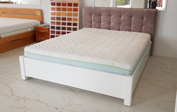 ŁÓŻKO SOSNOWE Z POJEMNIKIEM 160x200 SARA Biel kryjąca