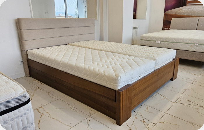 ŁÓŻKO SOSNOWE Z POJEMNIKIEM LORENTO 160x200 Złoty dąb