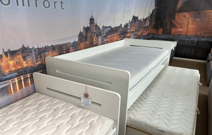 ŁÓŻKO DREWNIANE DWUPOZIOMOWE Z POJEMNIKIEM