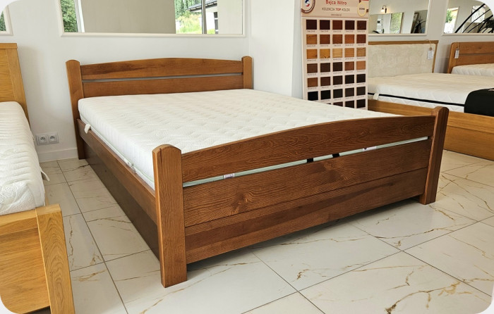 ŁÓŻKO SOSNOWE Z POJEMNIKIEM ŁUKOWE 160X200 Brąz N45