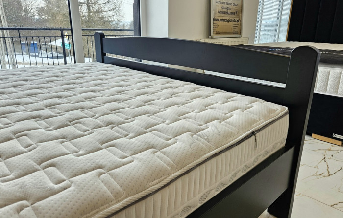 ŁÓŻKO SOSNOWE KLASYCZNE ŁUKOWE 160x200 CZERŃ N-10