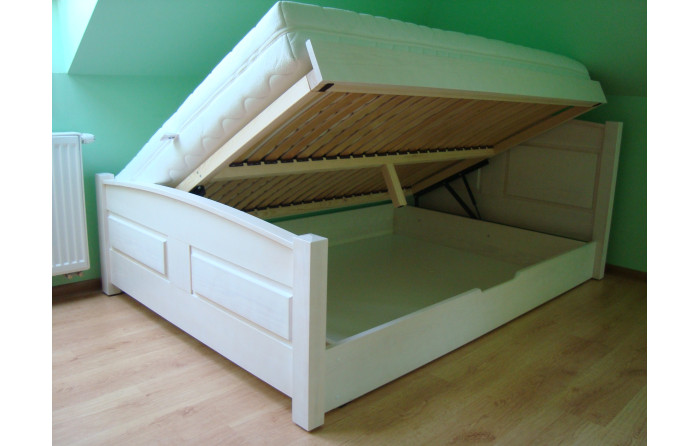 ŁÓŻKO DREWNIANE Z POJEMNIKIEM SANDRA